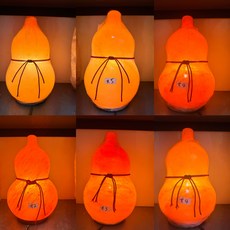 葫蘆造型鹽燈 臥室節慶裝飾 可調節亮度 溫暖橘紅光 35公分高 助眠氛圍燈, 超大葫蘆橘紅, 1個