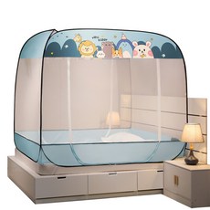 蒙古包蚊帳 全包防蚊設計 加密透氣網紗 便捷收納 免安裝, 3開門萌寵有底款