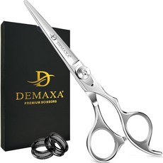 ECLATIS 헤어 커팅용 시원한 얇은 가위 - DEMAXA 숱 전문 이발사 텍스처 살롱 및 가정용 16.5cm6.5인치 블랙 고탄소 스테인리스 스틸 시어 277029, Silver Premium Hair Scissors