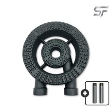 업소용 가스렌지 버너 2열 버너 주물 간택기 화구 간텍기 업소용 버너, LNG, 2열 버너 + 320mm 파이프 2개포함