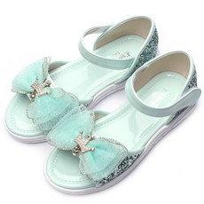 J's mom 女童涼鞋立方網眼絲帶運動鞋舒適 JB621