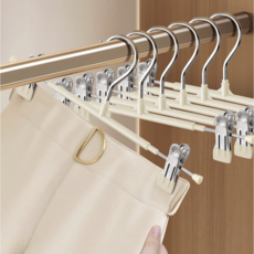 Mirento 논슬립 자국없는 치마걸이 바지걸이 집게, 10개, 크림화이트