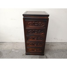 四方五抽櫃花架 盆栽架 藝品架 木雕座 燈座(越南雞翅木), 5層, 棕色