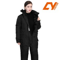 couyor 겨울오토바이방한복 라이더 점프슈트 기모 허리 뒤 지퍼, 블랙(면)