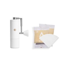 Timemore 栗子 C5 Pro 手搖磨豆機 義式/手沖兩用 進階版, 白色,泰摩01濾紙x2, 1個, 30ml