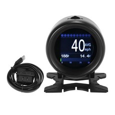 OBDII 헤드업 디스플레이 다기능 디지털 게이지외부 KMH MPH 속도계 오일 온도 게이지 배터리 전압 테스터 스캐너 12V용 SUV 픽업내구성 1개