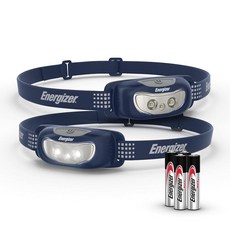 Energizer Universal+ LED 헤드램프 (2팩) IPX4 방수 헤드램프 야외 캠핑 달리기 폭풍 비상 상황용 생존 LED 조명 (배터리 포함), 2개입, 네이비