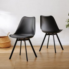 現代簡約皮革休閒椅 人體工學設計 舒適耐用 適用於餐廳書房, 黑色, 1件