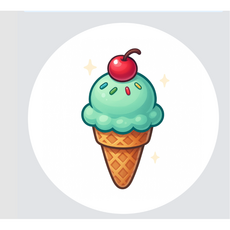 여름음식DIY티셔츠에코백5cm전사지1장+낱장도무송스티커30장 체험키트, 1개, 민트아이스크림세트