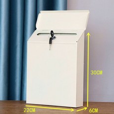 스탠드 우체통 우편함 포스트박스 방수 철제 카페 유럽풍, 화이트 화이트 빈 잠금장치