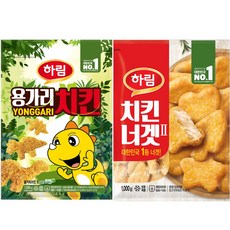 하림-용가리 치킨1kg+하림-치킨너겟(2) 1kg, 2kg, 1세트