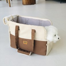 10비파 반려동물 이동장 이동장 캐리어, 1개, 브라운