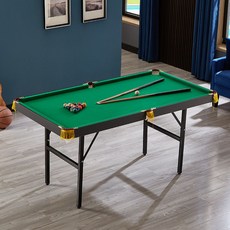 Shark家具 1.4米-1.6米 儿童款 多功能折疊臺球桌 附贈桌球配件, 1個, 長1.37寬0.74米可摺疊升降球檯綠色