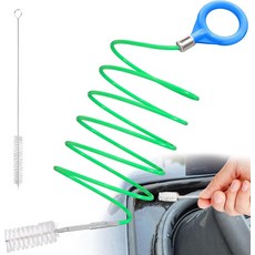 업그레이드된 자동 선루프 배수 청소 도구 차량용 120인치 길이의 유연한 브러시 파이프 클리너 차량 선루프에 완벽한 슬림 준설 공구 튜브 브러시 윈드실드 와이퍼 배수구, 120 Inch