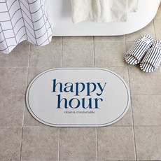 빨리 마르는 규조토 발매트 HAPPY HOUR, 블루, 1개