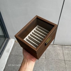 귀금속 보관함 50개 자개 정리함 산화 방지 기능, 1개, A_(소형) 호두나무 무늬 팔찌 수납함