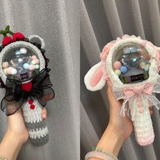 臺灣出貨 原創SEVENTEEN應援棒保護套 克拉棒保護套 DIY手工鈎織 愛豆應援必備, 頭套+棒身套,帕恰狗（李碩珉）, 1個