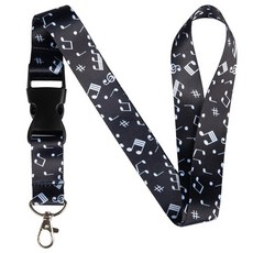 Smart School Educational Products 열쇠 및 ID 배지용 퀵 릴리즈 버클이 있는 다채롭고 재미있는 학교 랜야드 자폐증 인식 표준, 음악