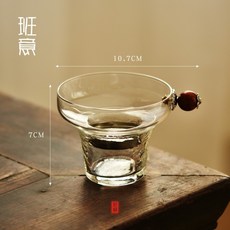 錘紋玻璃茶漏 不銹鋼茶濾網 茶道配件, 1個, 玻璃茶漏（禪珠子）