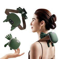 SiaaSoo肩頸按摩儀 仿人手揉捏 雙區恆溫熱敷 輕巧便攜 舒緩肩頸疲勞, 綠色, 同款大師按摩手