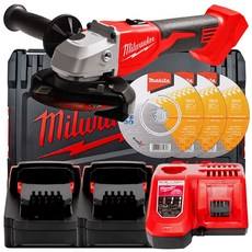 밀워키 M18 BLSAG125X 18V 5.0Ah 호환 배터리 2개 세트 충전 그라인더 무선 전동 핸드 앵글 연마기 연삭기 M18 BLSAG125X 502X