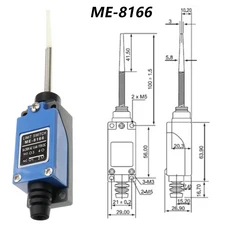 방수 CNC 순간 리미트 스위치 ME 8108 8111 8122 9101 5A/220V 로터리 롤러 레버 밀폐형 산업용 기계, 08 ME-8166, 08 ME-8166