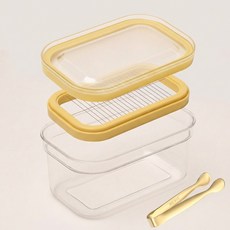 1/1+1 프리저브드 치즈박스 밀폐용기 버터 커터기+304 스테인리스 스틸 집게 밀봉력 커팅 케이스 치즈 슬라이서, 2세트, 500g