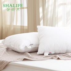 샬리프 삼중구조 순수 헝거리산 천연 구스베개 솜, 화이트, 1개