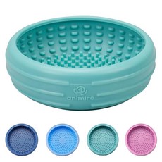 Animire 강아지 핥기 그릇 강아지용 프리즈 릭 매트 미끄럼 방지 슬로우 피더 핥기 그릇 산만 불안 완화를 위한 농축 간식 식품 등급 실리콘 식기세척기 사용 가능(, 청록색