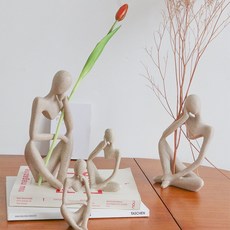 생각하는사람 스톤 오브제 인테리어 조각상 감성 소품 bok+mzJzXz, bok+오른손 소형