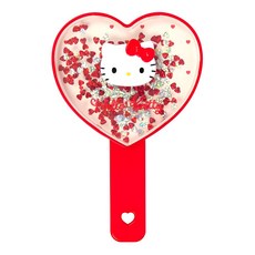 산리오 샤카샤카 하트 핸드미러 캐릭터 손거울 휴대용 거울, 1개, 레드(헬로키티)