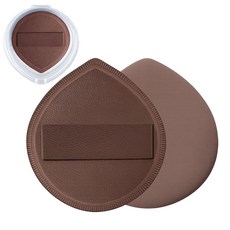 큐히트 파운데이션 대왕퍼프+케이스 세트, 3개, 브라운