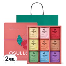 OSULLOC Blooming茶禮盒 9款 各4包組, 濟州蘭花茶+甜蜜花束茶+濟州山茶花茶+油菜&杏桃風味茶+濟州橘子茶+濟州火山烏龍茶+濟州綠茶+蜜梨茶+桃子紅茶, 2組