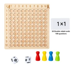 몬테소리 99 곱셈판 수학 교구 곱셈판 숫자 세기 조기 교육 어린이 퍼즐 장난감, 01 Multiplication