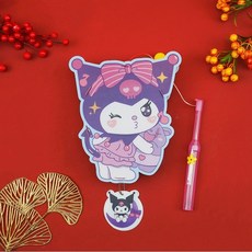 臺灣出貨 2025中秋節卡通音樂燈籠爆款手提led髮光塑料燈籠手工diy擺攤玩具, A2423巴庫庫洛米, 1個