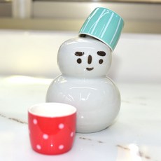 日本製 雪人 清酒杯組 酒壼 2酒杯 磁器 on212, 1個