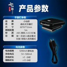 釣友俱樂部 手腕照明燈 LED智能感應燈 夜釣漁具配件 充電腕燈, 1個, 手腕燈