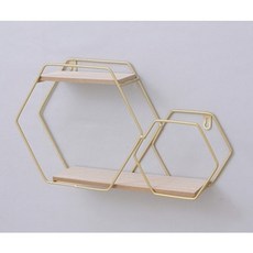 벽 단철 선반 홈 스토리지 랙 거실 선반 배경 벽 장식 파티션 화분 프레임 책꽂이, gold