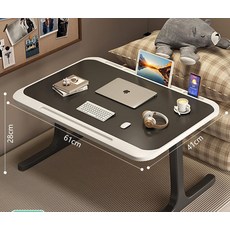 해피유통 기숙사 접이식 책상 학습 노트북 책상 jhwj, 환경보호, 다크블랙[태블릿폰 거치 가능]T자형 보강 책상다리