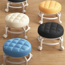 이동식 바퀴 의자 바퀴형 무빙 이동 동글 아동용 사무실 작업용 다용도 공부방 스툴 회전 이동식 좌식 의자, 블루