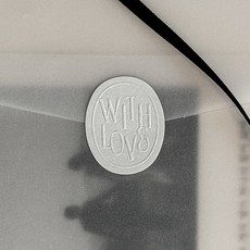 청첩장 형압 실링스티커 봉투 엠보 웨딩 타원형 50매