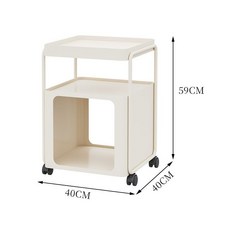 ins風新款家居室內沙發邊幾客廳小茶幾陽臺臥室可移動創意邊几 玄關桌 茶幾 側櫃, 奶白色帶輪