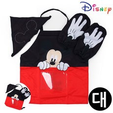 [엠유종합상사] 어린이미술용앞치마팔토시세트 미술앞치마팔토시세트 초등학생미술용앞치마팔토시세트 미키마우스 앞치마 토시두건 3종세트 대