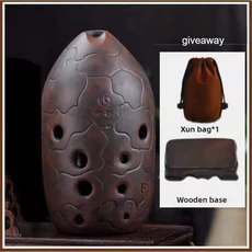 2025 10홀 뮤지컬 Xun 전문가용 G톤 성인용 어린이 초보자용 오카리나 휴대용 핸드헬드 오르프 악기, 12 Brown F Tone Left