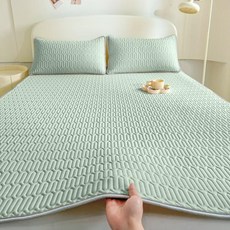 부드러운 라텍스 퀼트 침대 시트 통기성 아이스 실크 쿨 솔리드 컬러 미끄럼 방지 매트리스 매트 베개, 08 120x200cm 1pc, 08 Color 9