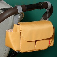 유모차 기저귀가방 버킷 토트백 아기용품 수납 출산 육아 다용도 보조가방 걸이형 정리함 노란색 패브릭, 퍼플