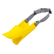 宅鋪子 日本矽膠鴨嘴套 寵物嘴套 狗狗鴨嘴套 寵物口罩 狗口罩 矽膠嘴套 防亂吃 防亂咬 防亂叫, 黃色, 1個