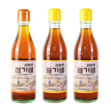 전통압착 산들촌 참기름1+들기름2, 3개, 350ml
