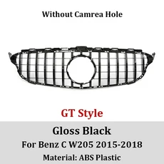 납품전문 메르세데스 벤츠 C 클래스 W205 2015-2018 용 레이싱 프론트 그릴 상부 범퍼 후드 메쉬 자동차, 05 GT Black Without