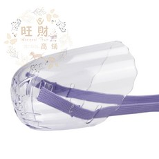 旺財 貓咪頭套 寵物防舔防咬頭罩 透明紫 M號 輕巧透氣可調節 貓狗通用, 透明 紫, 1個
